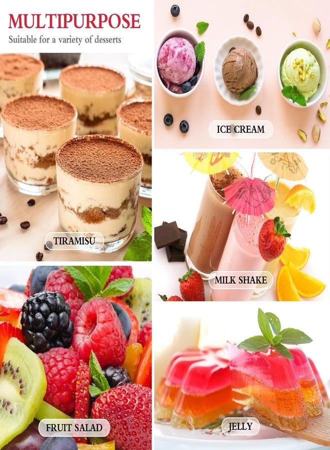 CHENGU 200 Pack Mini Dessert Cups with Spoons 3 oz Small Plastic Dessert Cups Parfait Appetizer Cup Disposable Clear Plastic Cup for Tasting Sample Appetizers (Slanted) - Image 5