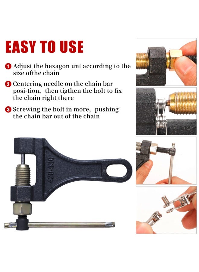 Chain Breaker #420-530 Chain Tool fit for Dirt Pit Bike ATV Quad Go Kart Scooter Motorcycle Bicycle Chain Break # 420 428 520 525 528 530 - Image 5