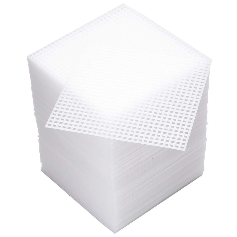 Tosnail 100 Pieces 4" x 4" Clear Plastic Canvas Mesh Sheets for Embroidery Crafting