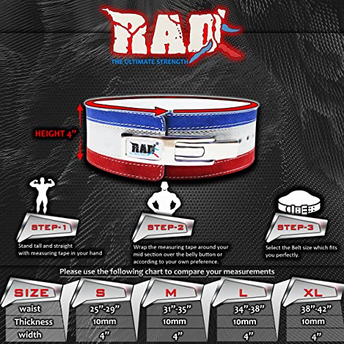 RAD Lever Weight Lifting Gym Belt for Men & Women Size 63 TO107 CM,Thick 10MM & Width 4 Inch Lever Powerlifting Belts for Women Dead Lift Workout Belt Leather Weight Lifting Lever Gym Squat Belt - Image 5