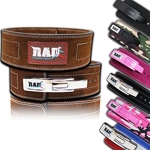 RAD Lever Weight Lifting Gym Belt for Men & Women Size 63 TO107 CM,Thick 10MM & Width 4 Inch Lever Powerlifting Belts for Women Dead Lift Workout Belt Leather Weight Lifting Lever Gym Squat Belt - Image 1