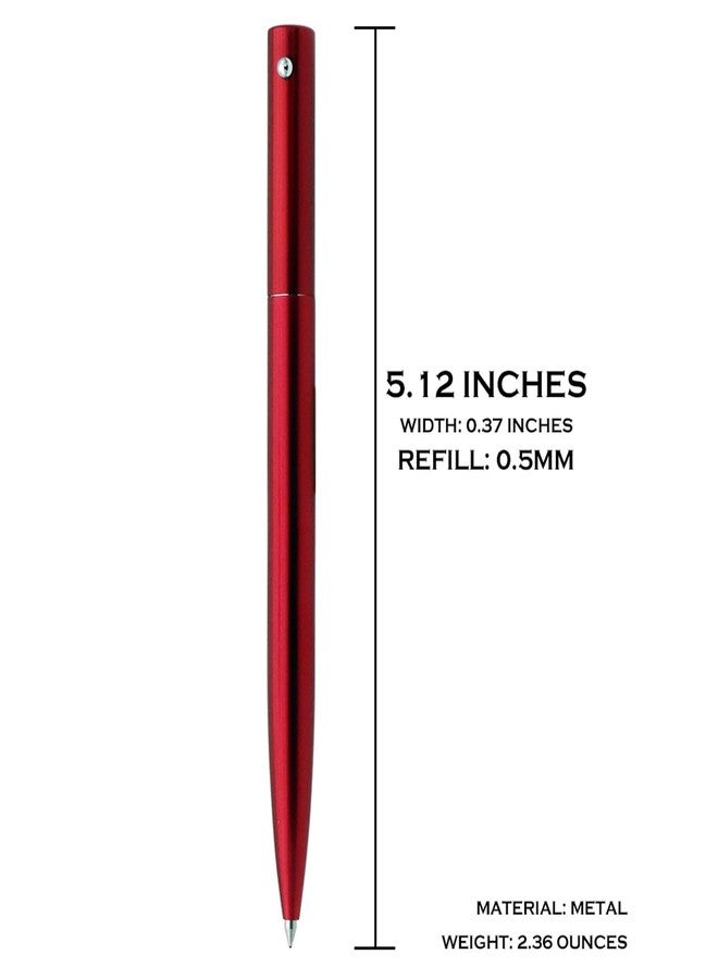 DUNBONG Retractable Metal Gel Pen, 0.5mm Medium Point Ballpoint Pens, Black Gel Ink (Red) - Image 2