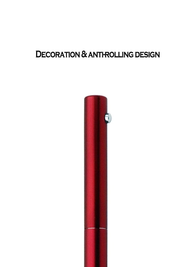 DUNBONG Retractable Metal Gel Pen, 0.5mm Medium Point Ballpoint Pens, Black Gel Ink (Red) - Image 3