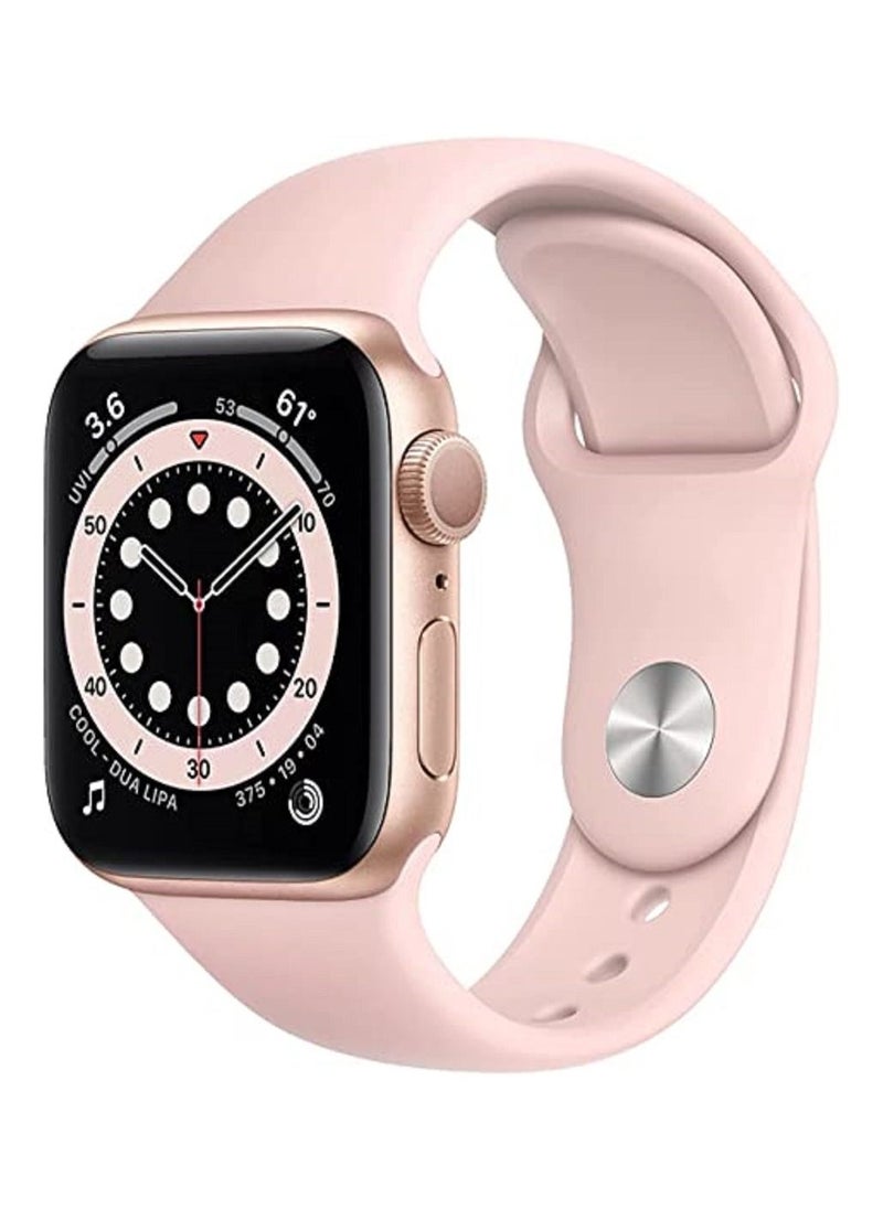 Generic - Sport Band for Apple Watch 44mm 42mm 45mm 49MM, Soft Silicone Strap Replacement iWatch Bands for Apple Watch Sport Series 4/5/6/7/8/Se - Pink sand M/L - Image 1