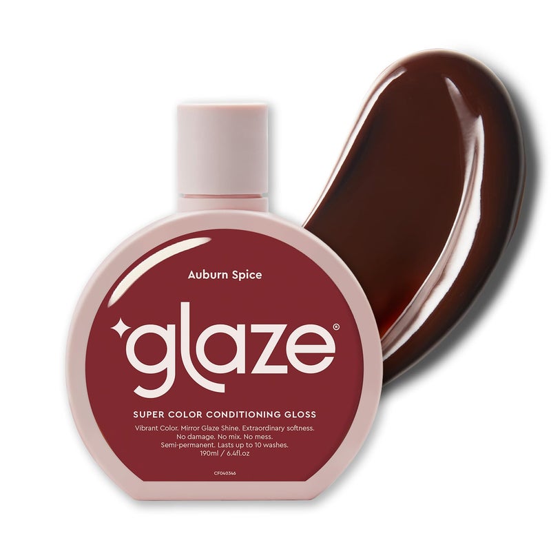 Glaze Color Conditioning Gloss - Tinted Moisturizer for Brown or Red Hair, Boosts Color and Shine, Repairs Damage - Auburn Spice, 6.4 oz - Image 1