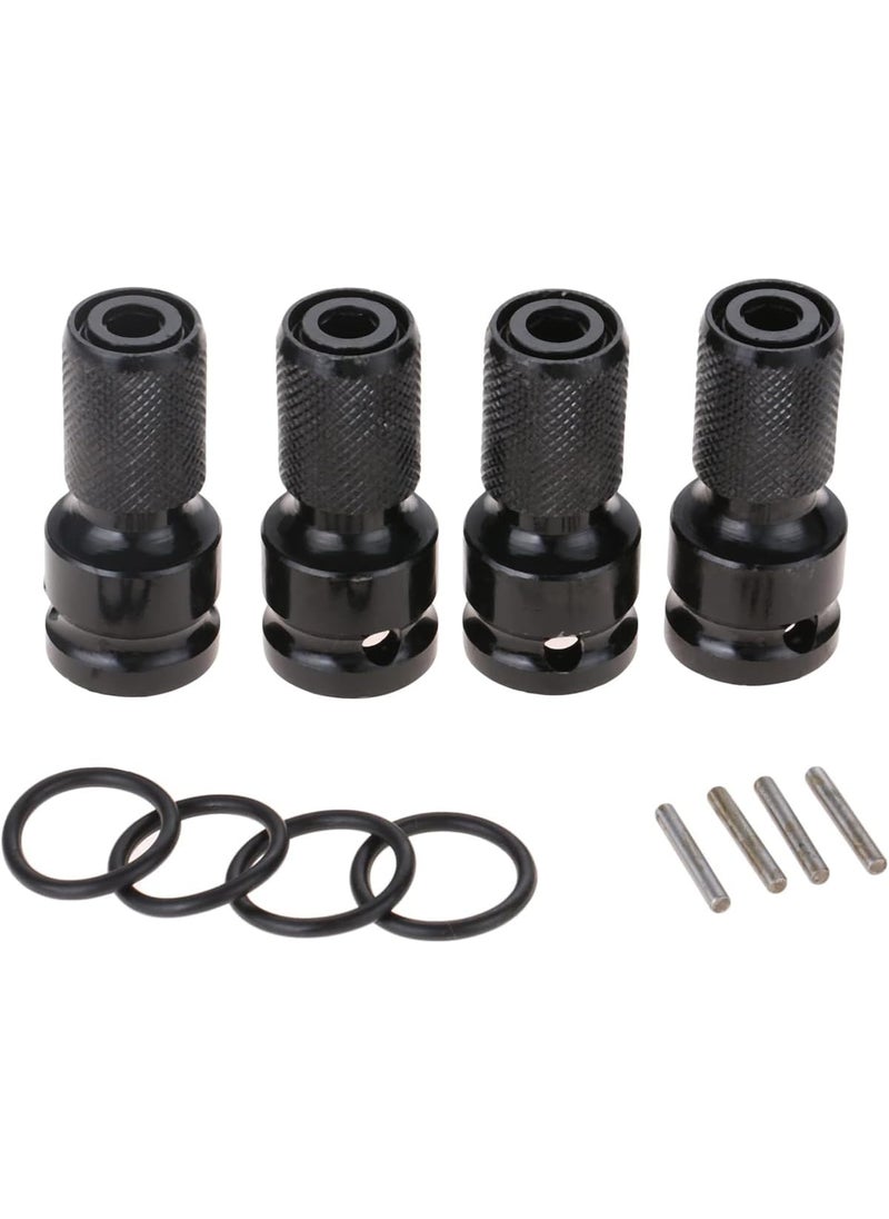 uptodateproducts Uptodateproducts 4PCS 12Inch Square Drive to 14Inch Hex Female Socket Adapter Converter Chuck Adapter Quick Change Impact Adapter for Air and Electric Wrench  - Image 1