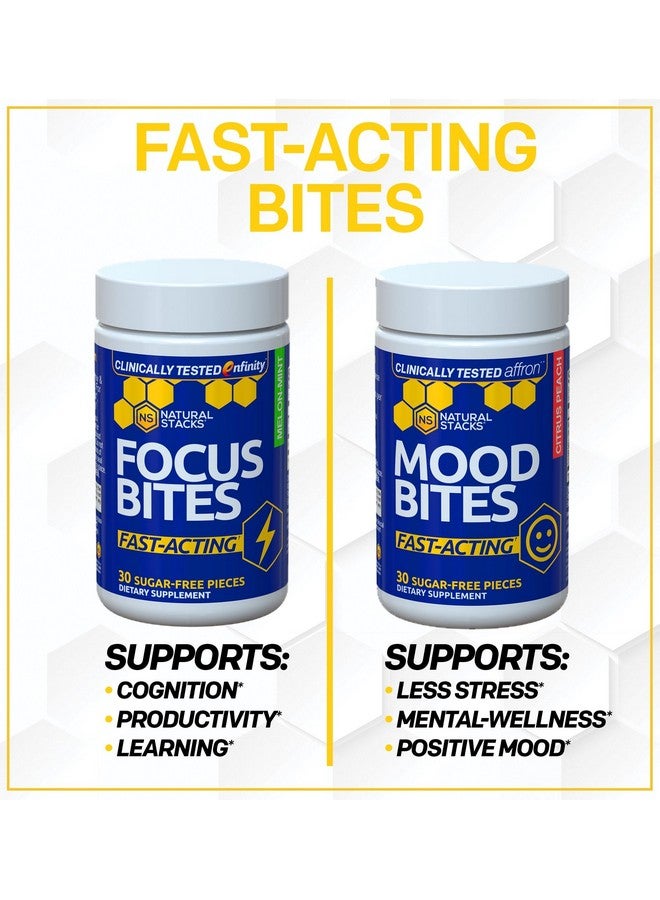 NATURAL STACKS Focus Bites for Productivity & Cognition - Clinically Tested Paraxanthine Supplement - Fast Acting & Clean Stimulation - Caffeine-Free Supplement for Learning - 30 Melon Mint Chewables - Image 3