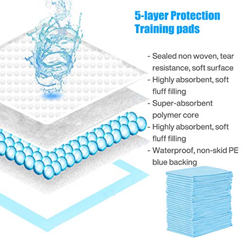 Buyockss Disposable Puppy Training Pads 100 Count Pee Pads for Dogs, Cats, Rabbits and Guinea Pigs Waterproof Super Absorbent Odour Locking 13” x 18” - Image 5