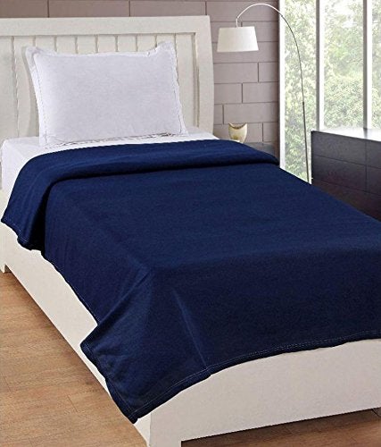 Goyal's Polar Fleece 250TC Single Bed Blanket - Navy Blue - Image 2