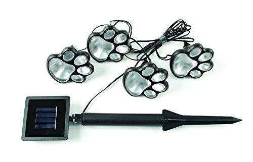 IdeaWorks JB7356 Solar Paw Print Lights (Set of 4), Black - Image 1
