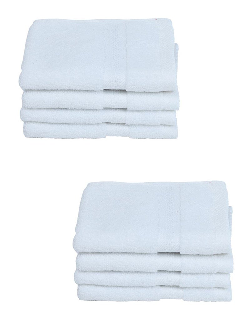 BIANCA Ultra Soft Zero Twist 100% Cotton Towel (Aerocore Tech) -8pc Face Towel (Paradiso) - Super Absorbent, Fluffy, AeroCore Organic Technology - for Men, Women, Gym, Kitchen Solid-White - Image 2