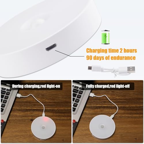 Electight Upgraded Motion Sensor Light, 8 LEDs, 3 Pack Rechargeable, 120 Detection, 3 Modes - Closet, Bedroom, Stair, Hallway Light - 6000K Cold White - Image 3