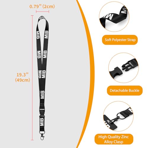 XIANGXING 2 Pack Man in Black ID Badge Holder with Lanyard, Novelty MIB Name Tag with Lanyard Prop Costume, Decorative Cosplay Spy Secret Agent ID Card Holder Halloween Party Supplies (2) - Image 2