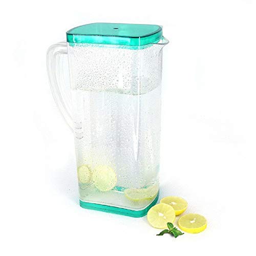 ACTIONWARE Pap Announcer Multi Purpose Square Water and Juice Jug with Plastic Lid Drinking Beverage Jug Soft Drinks Glass Water Jug for Home use 2000 ml Transparent Multicolour - Image 2