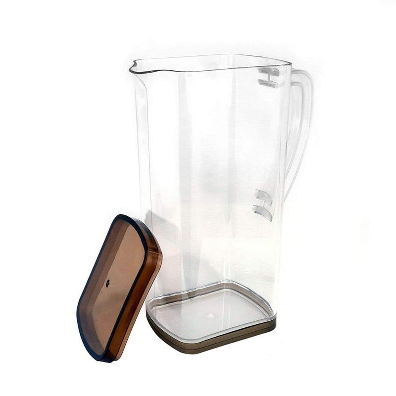 ACTIONWARE Pap Announcer Multi Purpose Square Water and Juice Jug with Plastic Lid Drinking Beverage Jug Soft Drinks Glass Water Jug for Home use 2000 ml Transparent Multicolour - Image 4