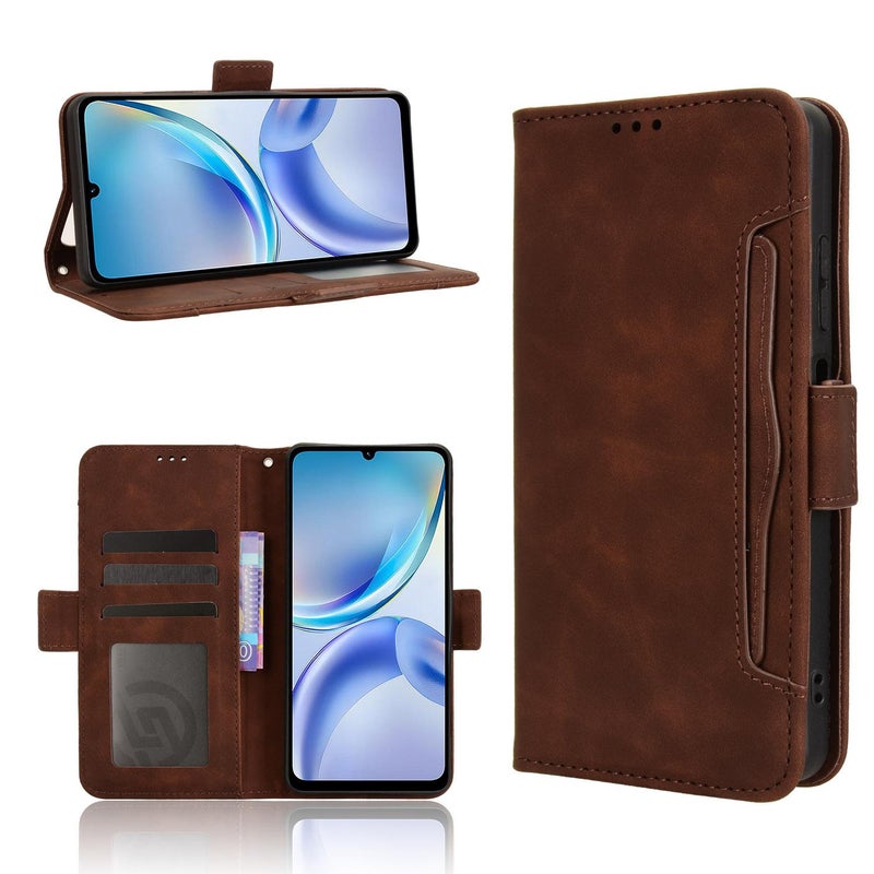 erorex For ZTE Blade A36 4G  Feel Calf Texture Card Slots Leather Phone Case(Brown) - Image 1