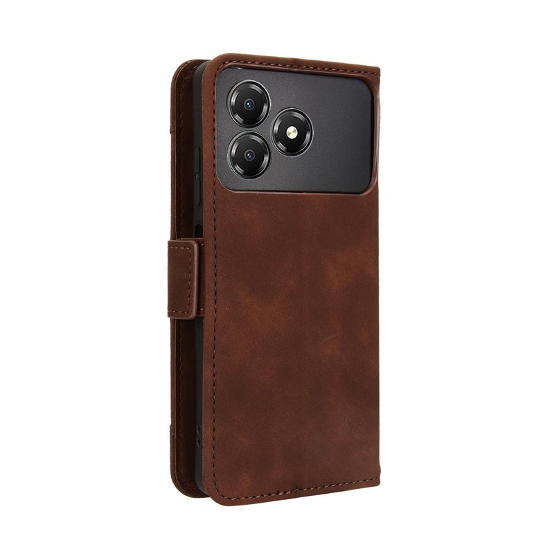 erorex For ZTE Blade A36 4G  Feel Calf Texture Card Slots Leather Phone Case(Brown) - Image 3