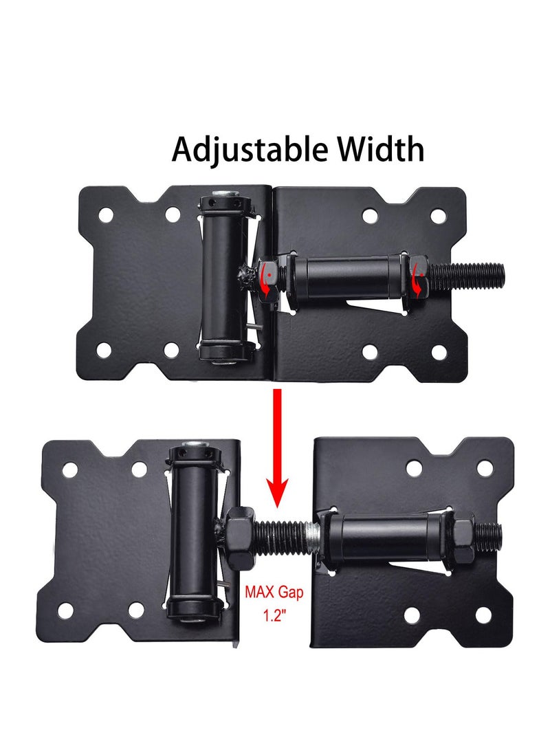 Heavy Duty Self Closing Gate Hinges for Wood Vinyl PVC Fences Adjustable 90 Degree with Screws and Swing Tool 2 Pack Black - Image 5