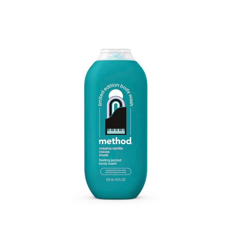Method Method Limited Edition Body Wash Feeling Jazzed with notes of Creamy Vanilla Cocoa and Musk 18oz