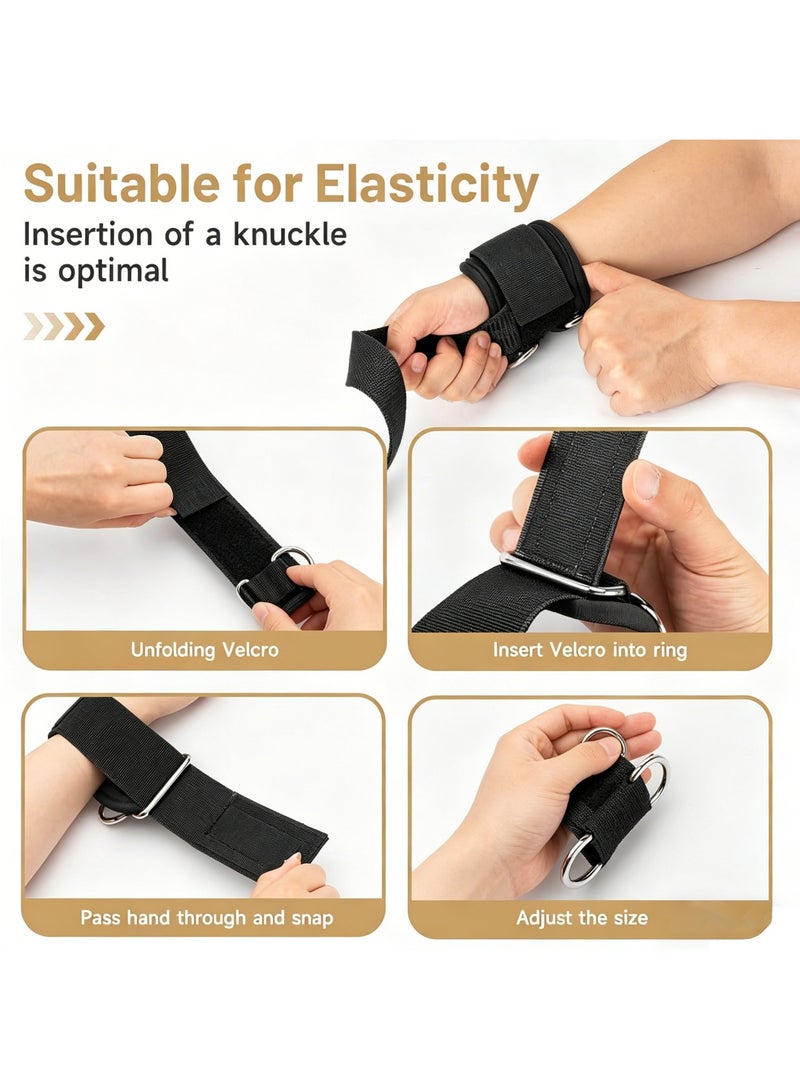 Wrist Straps for Weightlifting, Gym Lifting Straps with D Rings for Cable Machine,Weight Lifting Wrist Wraps for Men Women - Image 2