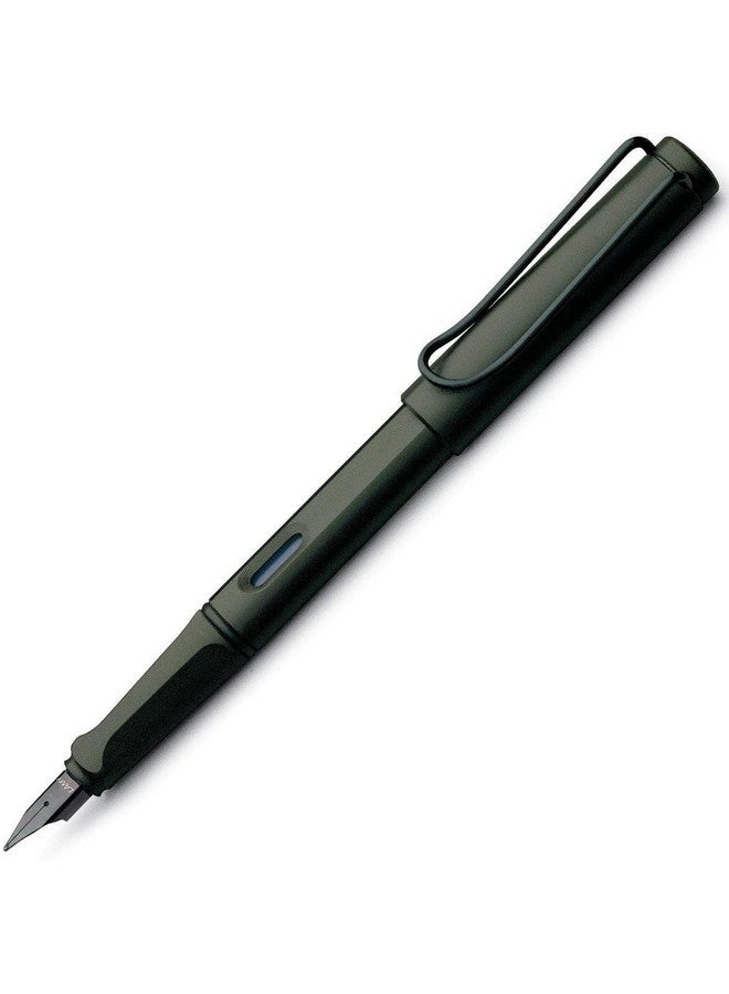 LAMY Lamy Safari Medium Nib Fountain Pen | Sturdy Plastic, Umbra | Metal Clip, Ergonomic Grip | Black Chromium-Plated Steel Nib | with Ink Cartridge T 10 Blue | with Converter Z 28
