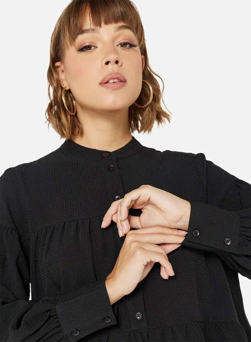 VERO MODA Tiered Long Sleeve Mini Dress