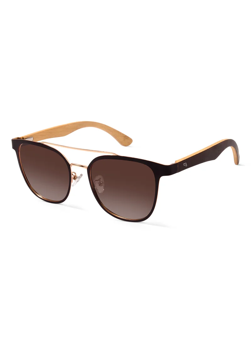 Woggles Coco Polarized Square Wooden Sunglasses |Men & Women|100% UV Protection