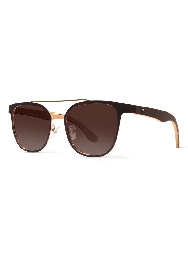 Woggles Coco Polarized Square Wooden Sunglasses |Men & Women|100% UV Protection
