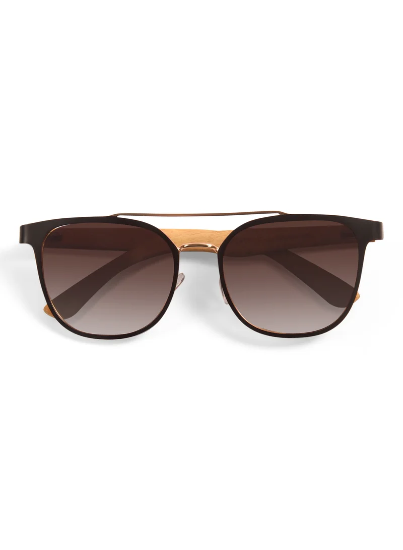Woggles Coco Polarized Square Wooden Sunglasses |Men & Women|100% UV Protection