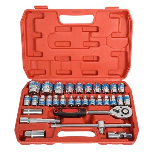 Zaptec 32Pcs 1/2 inch Socket Set - Ratchet Wrench Spanner Tool Goti Pana Set with Carry Box, for Automobiles, Bike, Car Repair Tool Kit - Image 1