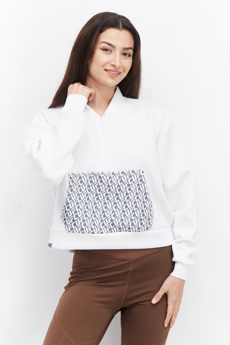 Ufc Women Sportswear Fit Long Sleeves Running Sweatshirt, White - Image 1