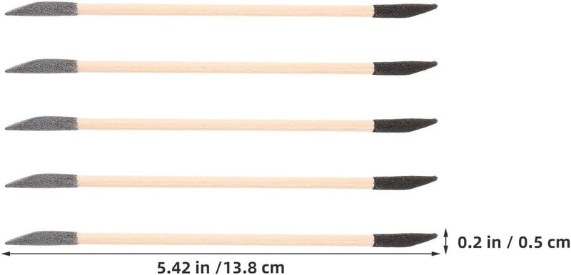 FAVOMOTO 30pcs Double-Ended Wood Nail Sanding Sticks with Cuticle Pushers Gray Grit for Manicure Detailing Nail Art DIY and Salon Use - Image 2