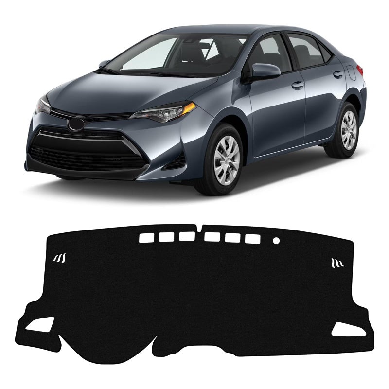 KUST Car Dash Cover for Toyota Corolla 20192024 2025 2026 L LE SE XLE XSE HatchbackSE XSE Left Hand Driving NonSlip Polyester Interior Accessories for Corolla Sedan No Glare Black