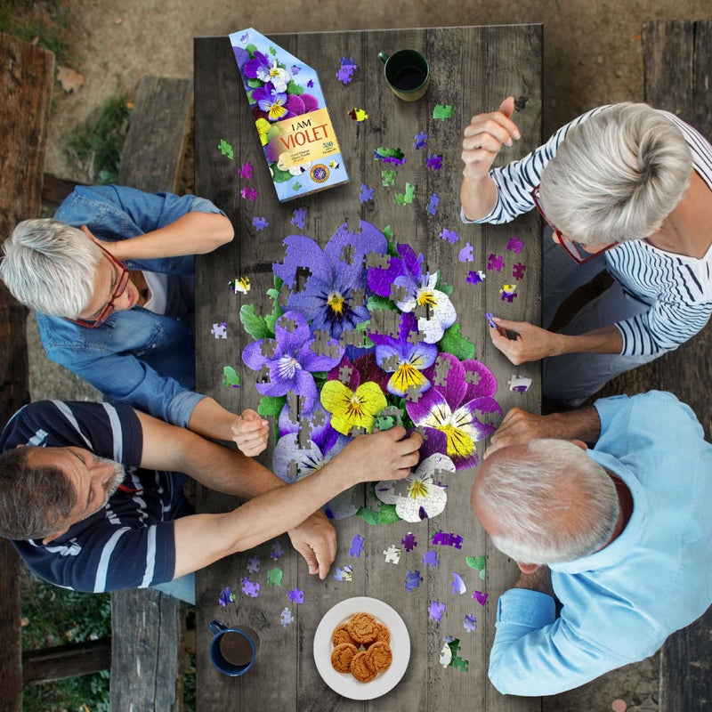 Madd Capp: I Am Violet - 350 Piece Jigsaw Puzzle - 8006 - Ages 10+  Unique Floral-Shaped Border  Challenging Random Cut  Includes Educational Madd Capp Fun Facts - Image 5