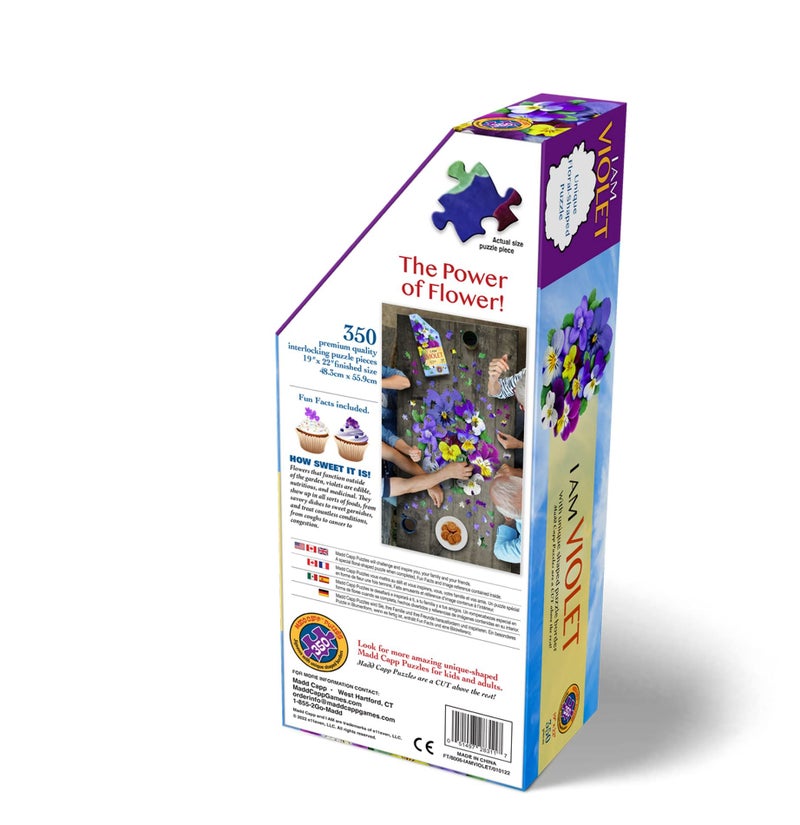 Madd Capp: I Am Violet - 350 Piece Jigsaw Puzzle - 8006 - Ages 10+  Unique Floral-Shaped Border  Challenging Random Cut  Includes Educational Madd Capp Fun Facts - Image 3