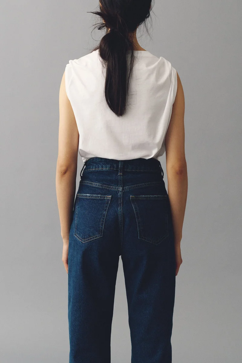 H&M  Slim Mom High Ankle Jeans for Women | Best Price UAE