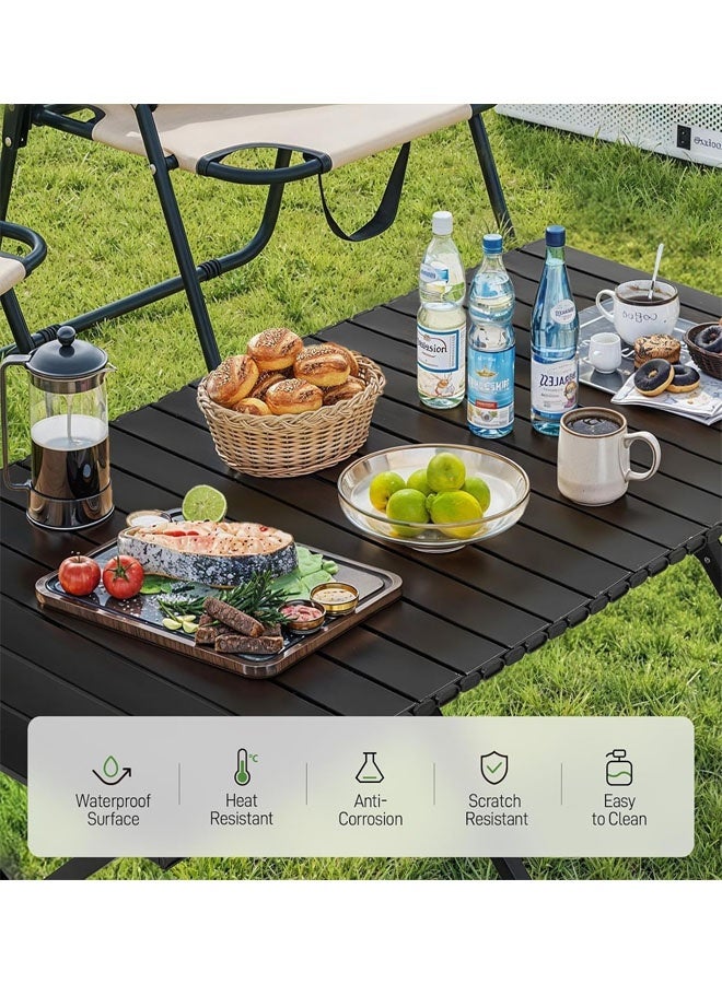 بيوينتي طاولة التخييم القابلة للطي ، طاولة قابلة للطي المحمولة ، طاولة فولاذية خفيفة الوزن ، طاولة نزهة محمولة مع حقيبة حمل سهلة في الهواء الطلق ، الشاطئ ، نزهة ، الفنادق الخلفية ، الشواء والحزب ، 120 سم × 60 سم × 45 سم ﻿ - Image 4