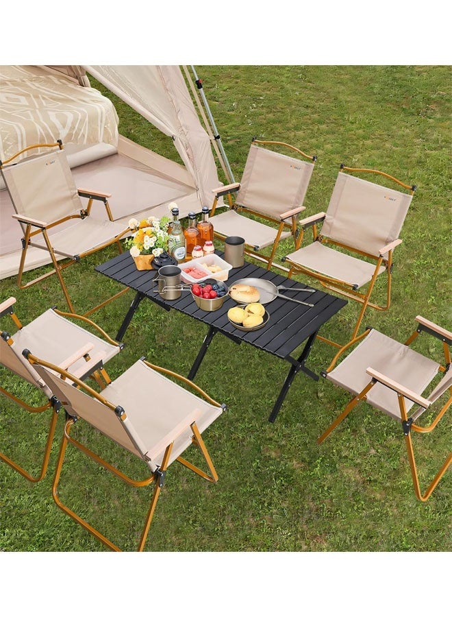 بيوينتي طاولة التخييم القابلة للطي ، طاولة قابلة للطي المحمولة ، طاولة فولاذية خفيفة الوزن ، طاولة نزهة محمولة مع حقيبة حمل سهلة في الهواء الطلق ، الشاطئ ، نزهة ، الفنادق الخلفية ، الشواء والحزب ، 120 سم × 60 سم × 45 سم ﻿ - Image 2