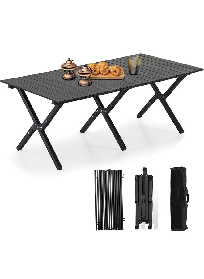 بيوينتي طاولة التخييم القابلة للطي ، طاولة قابلة للطي المحمولة ، طاولة فولاذية خفيفة الوزن ، طاولة نزهة محمولة مع حقيبة حمل سهلة في الهواء الطلق ، الشاطئ ، نزهة ، الفنادق الخلفية ، الشواء والحزب ، 120 سم × 60 سم × 45 سم ﻿ - Image 1