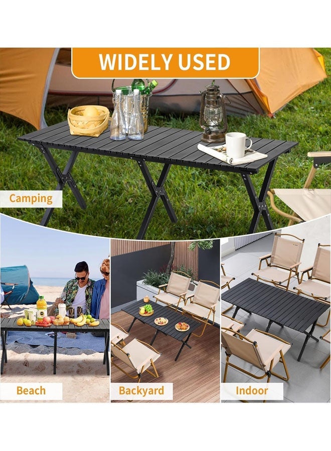 بيوينتي طاولة التخييم القابلة للطي ، طاولة قابلة للطي المحمولة ، طاولة فولاذية خفيفة الوزن ، طاولة نزهة محمولة مع حقيبة حمل سهلة في الهواء الطلق ، الشاطئ ، نزهة ، الفنادق الخلفية ، الشواء والحزب ، 120 سم × 60 سم × 45 سم ﻿ - Image 5