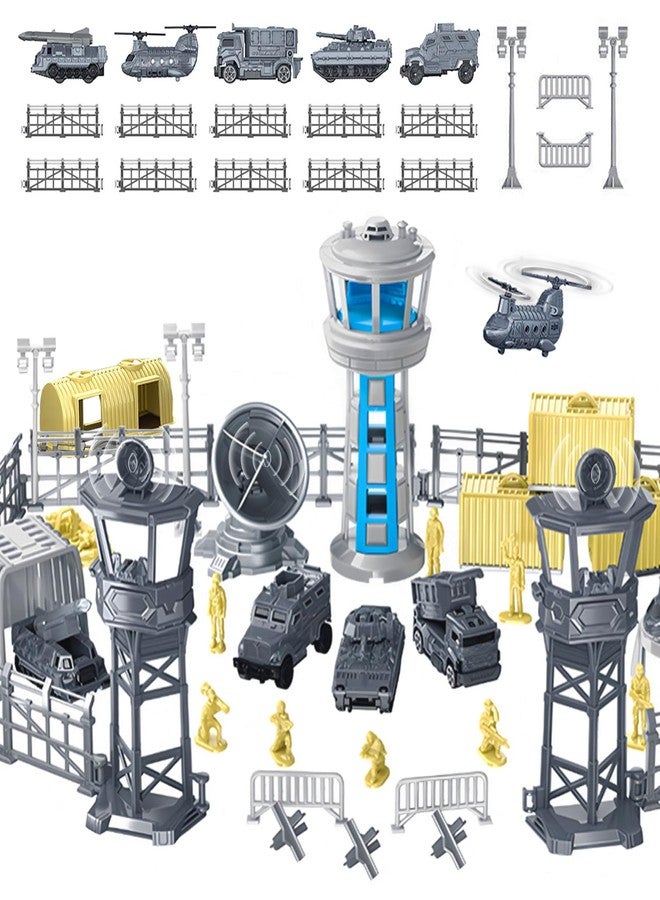Frontoytall 28 PCS Military Base Toys Set Including Army Vehicles, Tanks, Aircraft, Army Men Action Figures, Watchtower and Military Combat Toys for Kids - Image 1