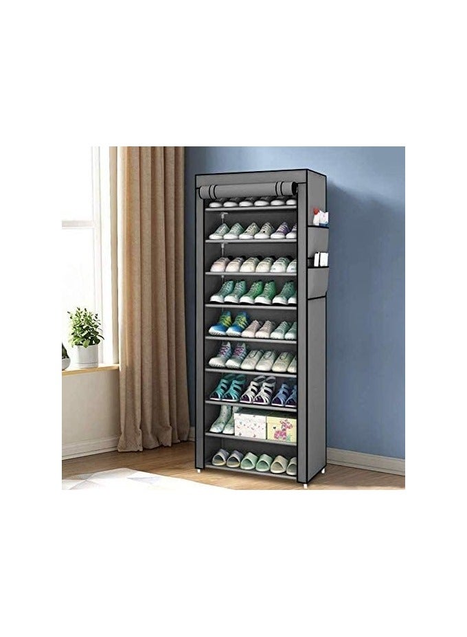 BLOOMING TIME 9 Tiers Dustproof Cover Shoes Cabinet Storage Organizer for Hallway Living Room - Image 2