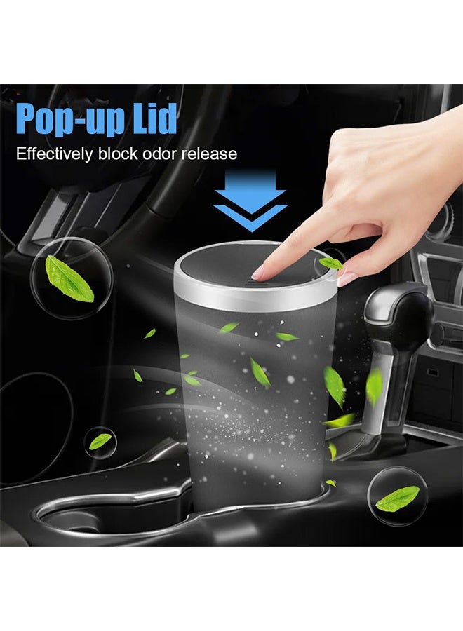 TodyJeyHo Car trash can, cup holder mini car trash can, press on lid, car accessories, suitable for car home, office, bedroom - Image 2