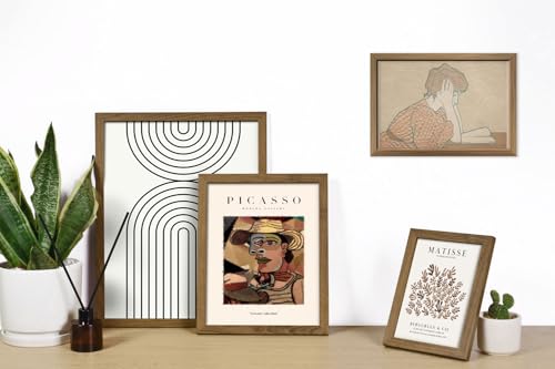 ANERZA 16 PCS Framed Boho Eclectic Wall Art Decor, Abstract Wall Collage Kit Prints for Bedroom Bathroom, Gallery Wall Frame Set, Minimalist Posters for Living Room Aesthetic, Beige and Brown Dorm Artwork - Image 5