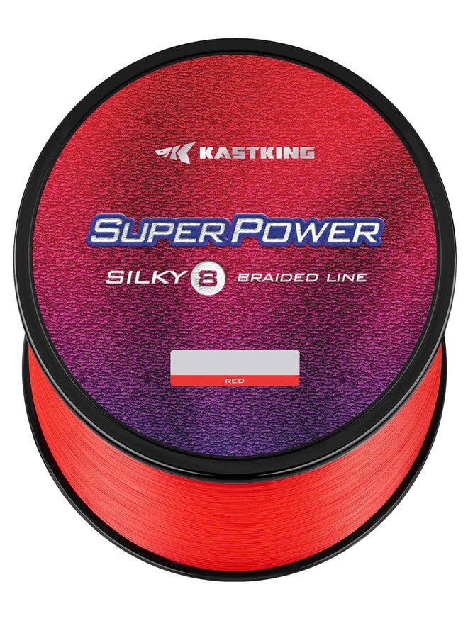 KastKing Superpower Silky8 Braided Fishing Line, Red, 8 Strand, 8LB, 150Yds - Image 1