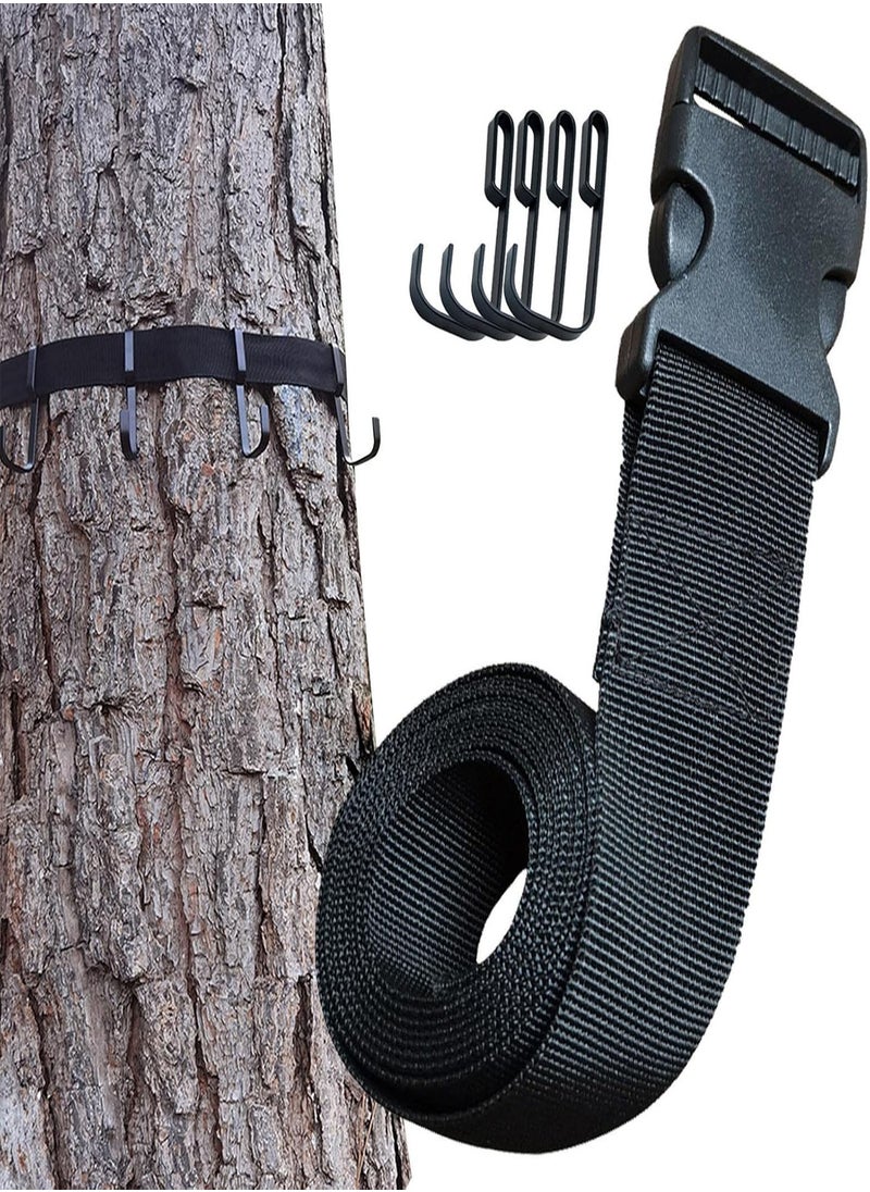 Gear Hanger | Bow Hangers for Tree Stand Multi-Hook Tree Stand Accessories for Hunting,Treestand Straps Holder with 4 Hooks for Saddle, Quiver, Backpack, Water Bottle