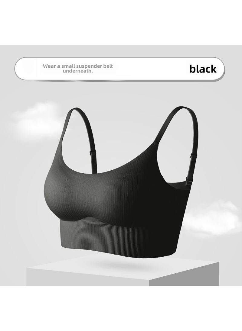 Generic - Seamless Camisole Soft Bra Comfortable U-Back Vest cocoa brown - Image 1