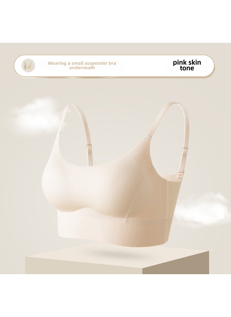 Generic - Seamless Camisole Soft Bra Comfortable U-Back Vest cocoa brown - Image 1