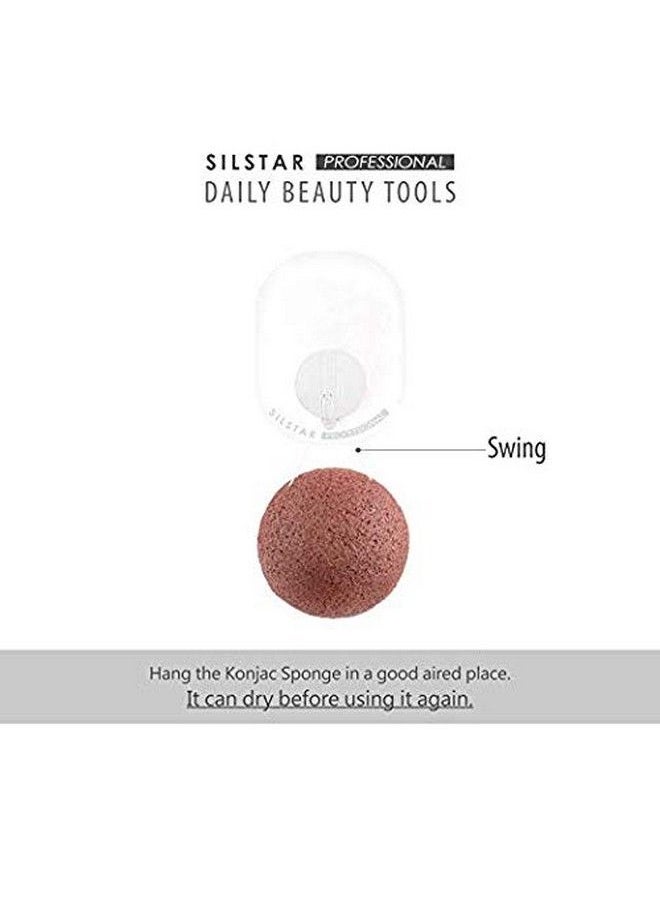 SILSTAR PROFESSIONAL - Konjac Sponge Facial Sponge Bath Sponge Amazing Cleansing For Dry Or Mature Skin Carnation Pink 104 - Image 1