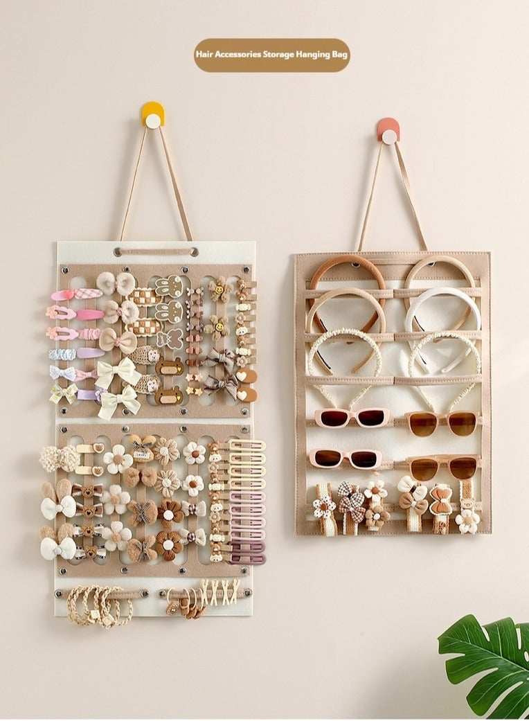 Fasola 2 PCS Enlarged Hanging Mesh Pockets Wall Shelf Wardrobe Storage Bags  Hanging Closet Hanging Organizer Storage Bag forHairpins, Hair Ties, Hair Accessories, Sstorage Bag, Rubber Band, Necklace  - Image 1